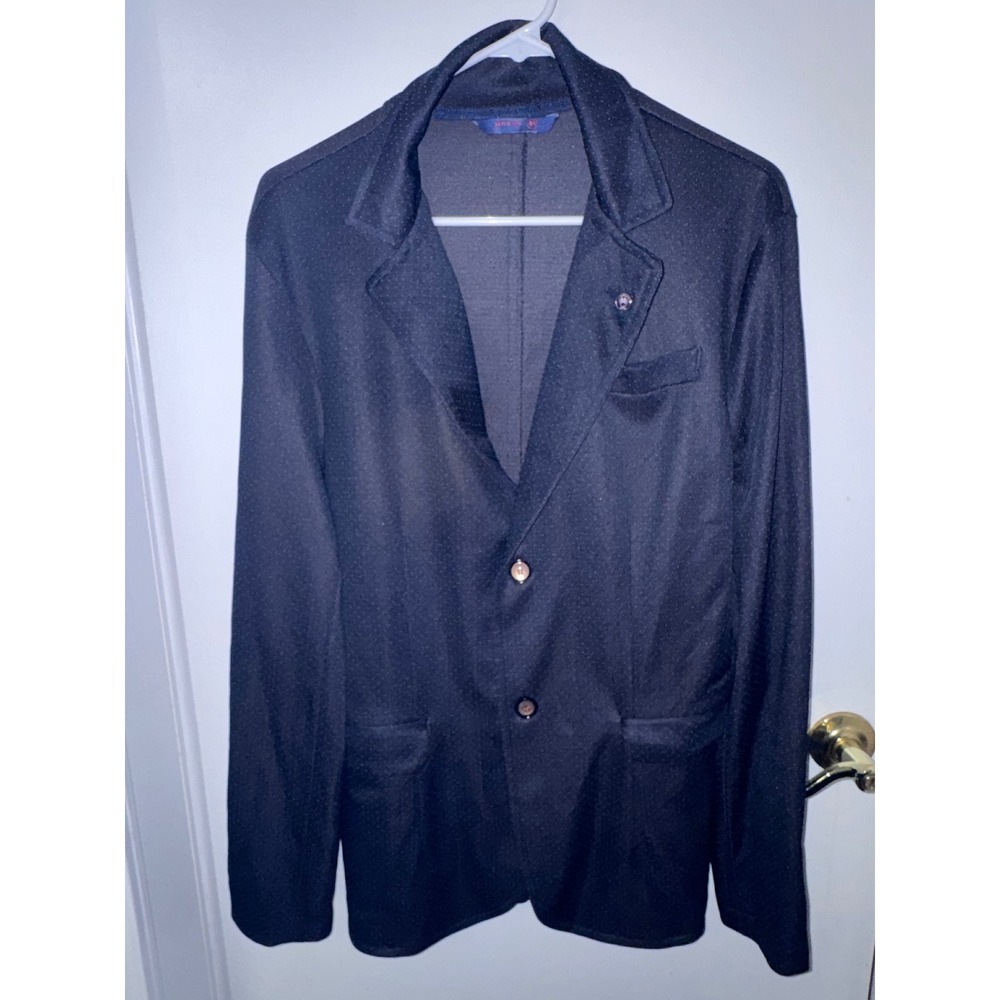 RNT23 Design Industry Mens‎ Navy Blue Micro Dot Blazer Jacket Size 42 XL 5741-1